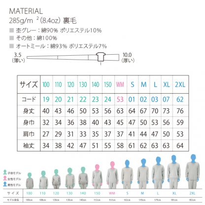 品番 00219-MLC　8.4オンス クルーネック ライト トレーナー　スウェット - 画像 (2)