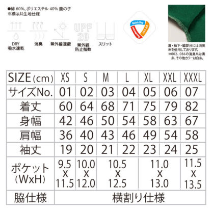 品番 5051-01　5.3オンス ドライ カノコ ユーティリティ ポロシャツ（ボタンダウン）（ポケット付） - 画像 (3)