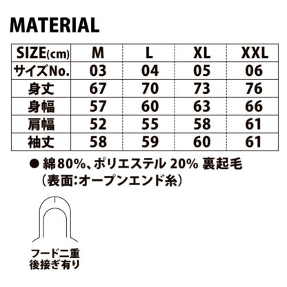 品番 5798-01　15.0オンス オープンエンド マグナムウェイト スウェット プルオーバー パーカ（裏起毛） - 画像 (2)