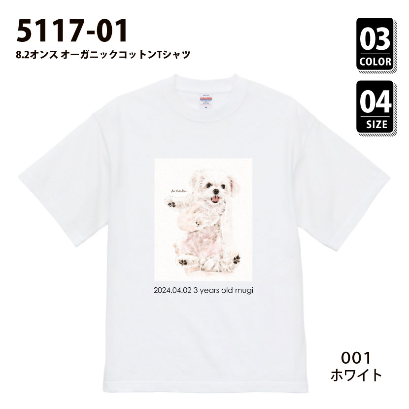 品番　5117-01　8.2オンス オーガニックコットン Tシャツ