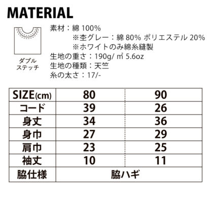 品番 00103-CBT　5.6オンス ヘビー ウェイト ベビー Tシャツ - 画像 (3)