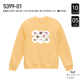 品番 5399-01 8.8オンスオーセンティックパイルクルーネックスウェット(裏パイル)