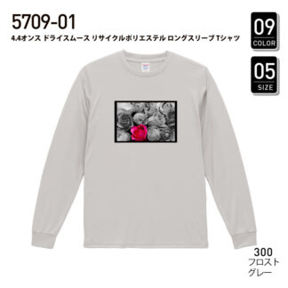 品番　5709-01　4.4オンスドライスムースリサイクルポリエステルロングスリーブTシャツ