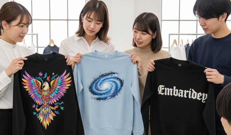 オリジナルトレーナーのプリント方法・刺繍方法