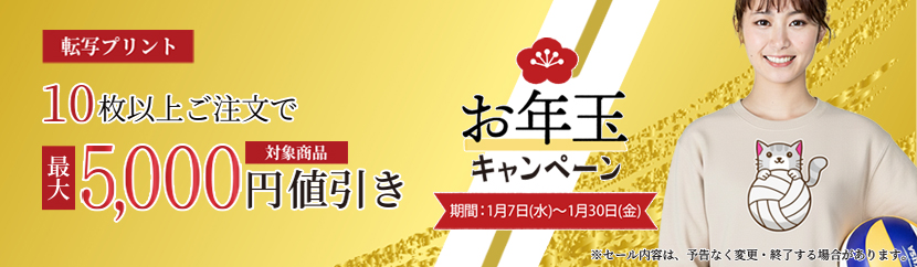 オリジナルプリントお年玉キャンペーン転写プリント最大5000円値引き