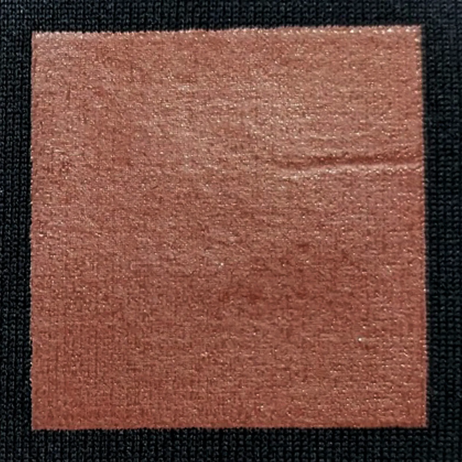 オリジナルプリント色見本 ブラウン：ドライ黒生地へのシルクスクリーンプリント仕上がり（インク番号 C-05）