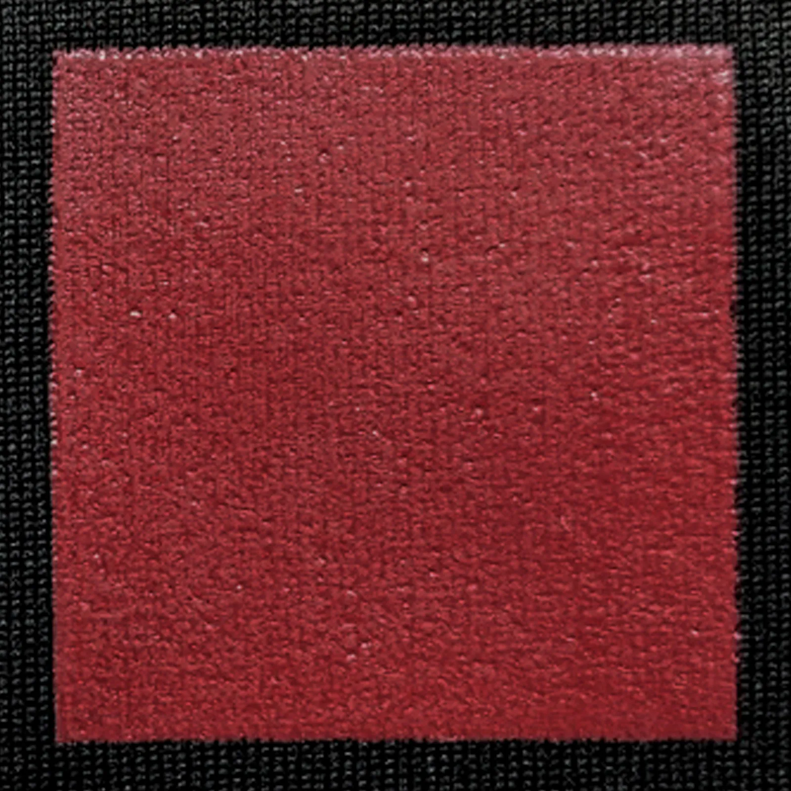 オリジナルプリント色見本 ダークレッド：ドライ黒生地へのシルクスクリーンプリント仕上がり（インク番号 C-07）