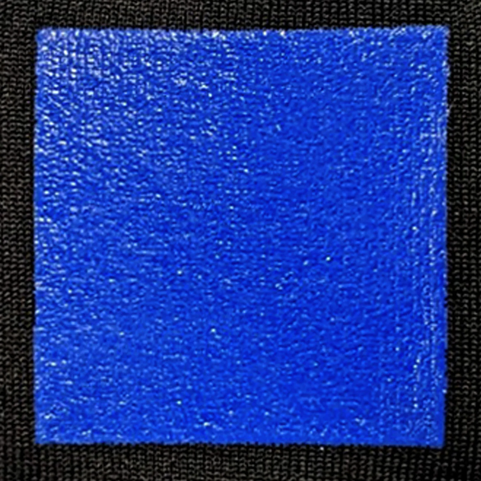 オリジナルプリント色見本 ロイヤルブルー：ドライ黒生地へのシルクスクリーンプリント仕上がり（インク番号 C-22）