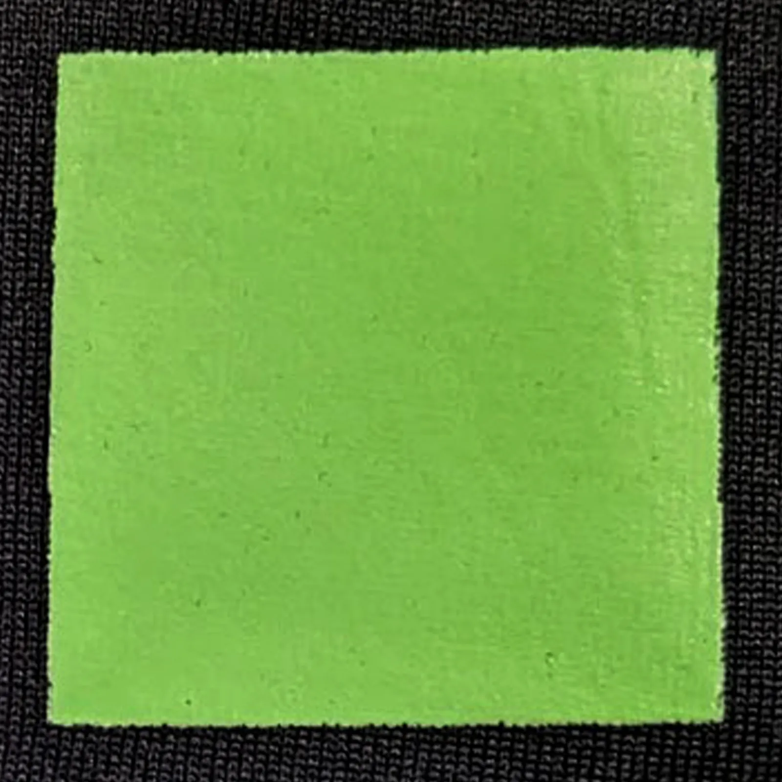 オリジナルプリント色見本 ライム：ドライ黒生地へのシルクスクリーンプリント仕上がり（インク番号 C-37）