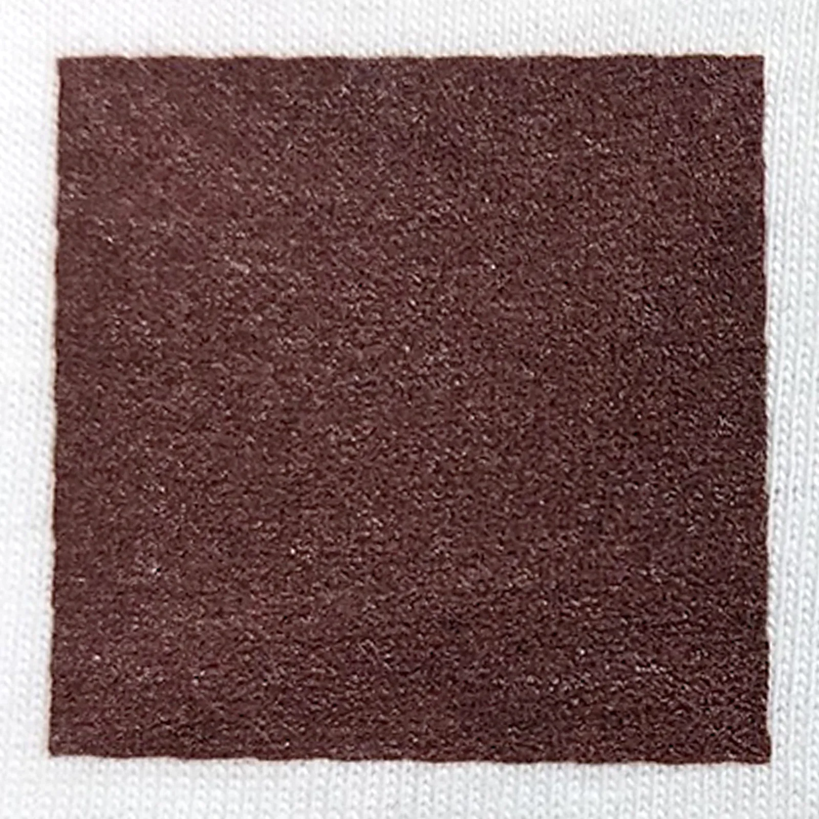 オリジナルプリント色見本 ブラウン：白綿生地へのシルクスクリーンプリント仕上がり（インク番号 C-05）