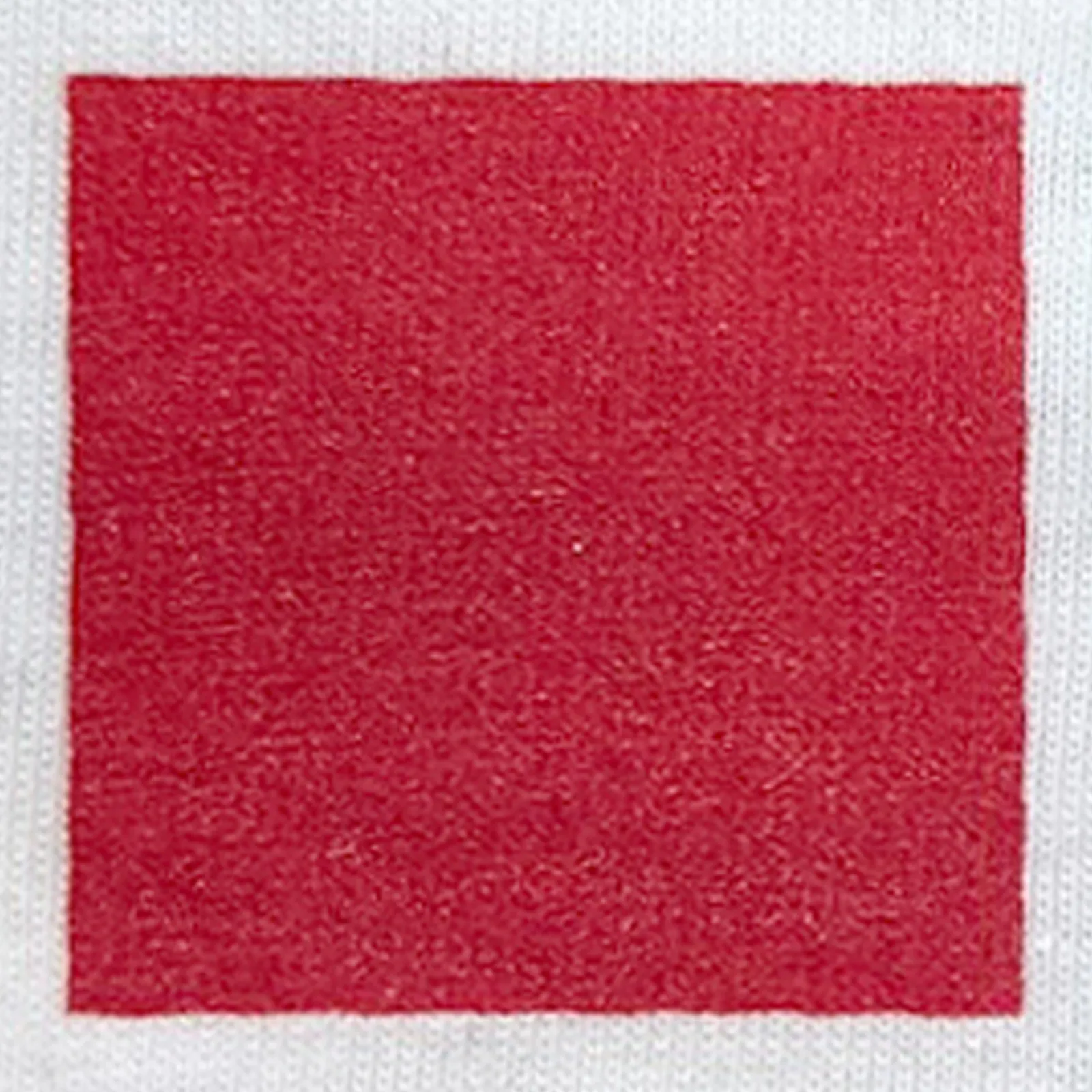 オリジナルプリント色見本 レッド：白綿生地へのシルクスクリーンプリント仕上がり（インク番号 C-08）