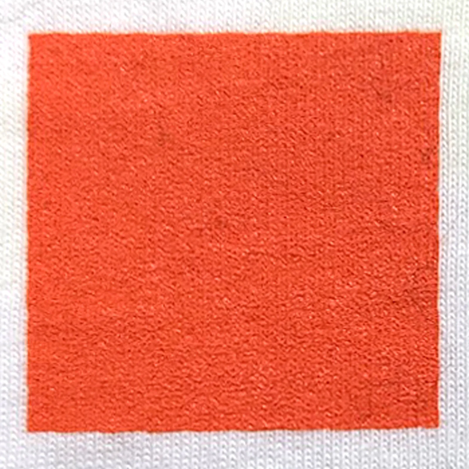 オリジナルプリント色見本 オレンジ：白綿生地へのシルクスクリーンプリント仕上がり（インク番号 C-13）