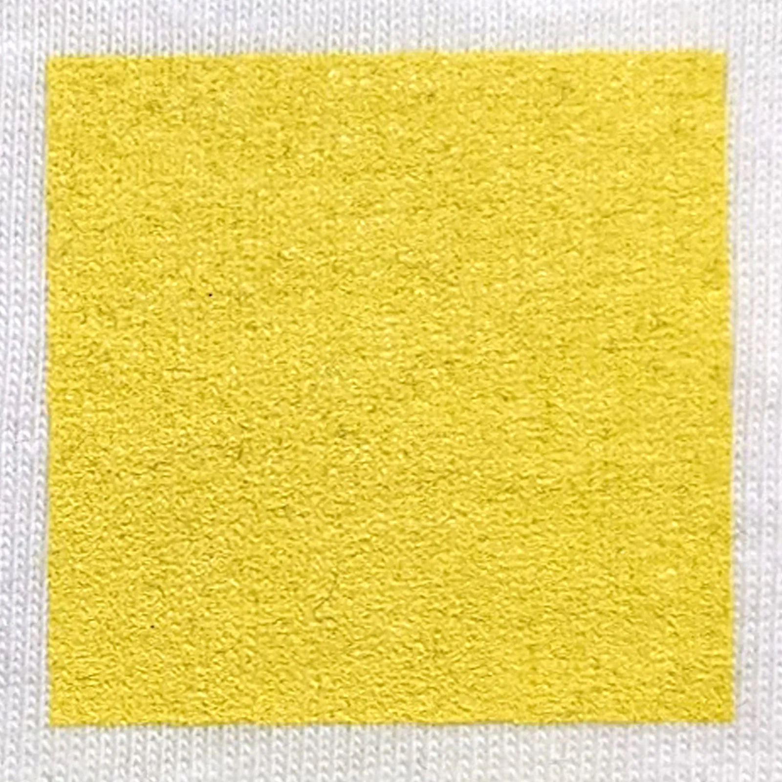 オリジナルプリント色見本 イエロー：白綿生地へのシルクスクリーンプリント仕上がり（インク番号 C-17）