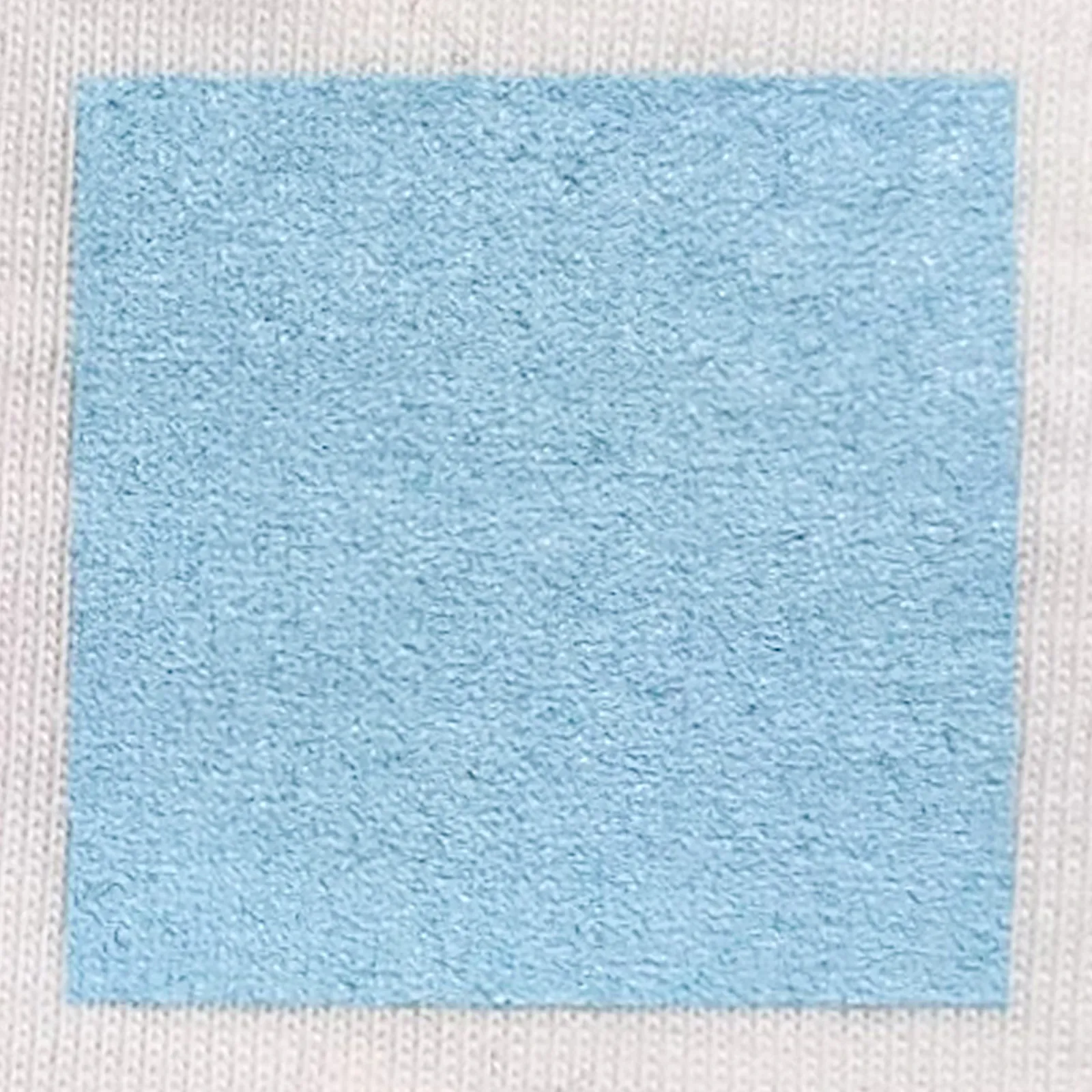 オリジナルプリント色見本 スカイブルー：白綿生地へのシルクスクリーンプリント仕上がり（インク番号 C-25）