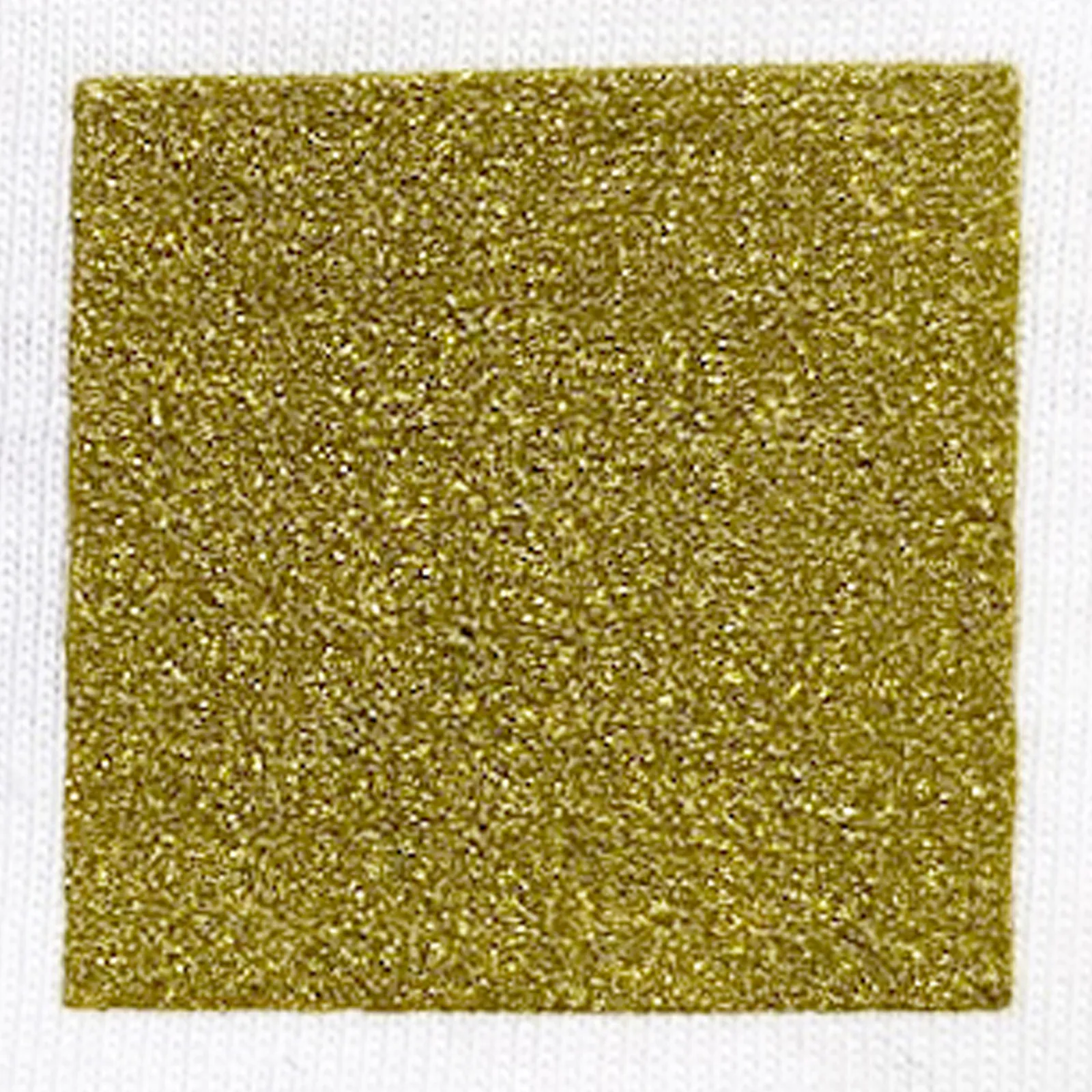 オリジナルプリント色見本 ゴールド：白綿生地へのシルクスクリーンプリント仕上がり（インク番号 C-48）