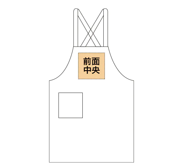 エプロンのプリント位置・サイズ