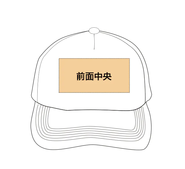 キャップのプリント位置・サイズ