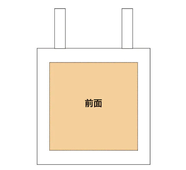 トートバッグのプリント位置・サイズ