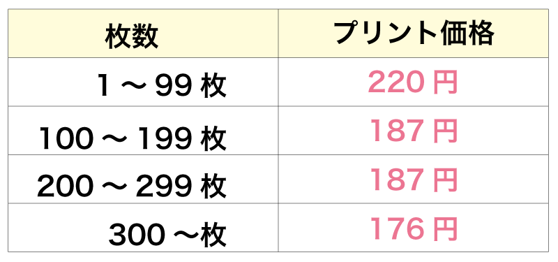 オリジナルプリント小サイズ2色プリント代
