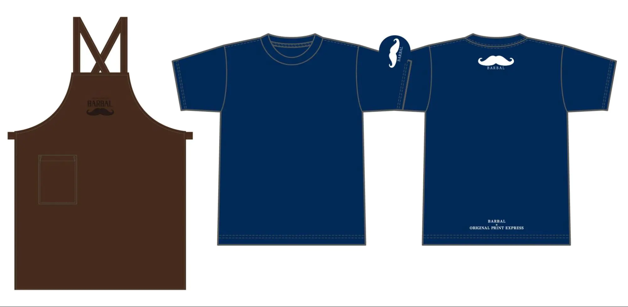 珍味居酒屋バーバル様のオリジナルTシャツ・エプロンのプリントデザイン